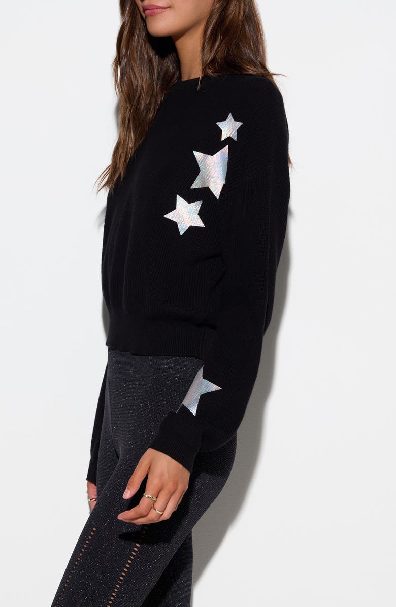 Spiritual Gangster Stars Tate Cotton Crop Sweater, Alternate, color, Black