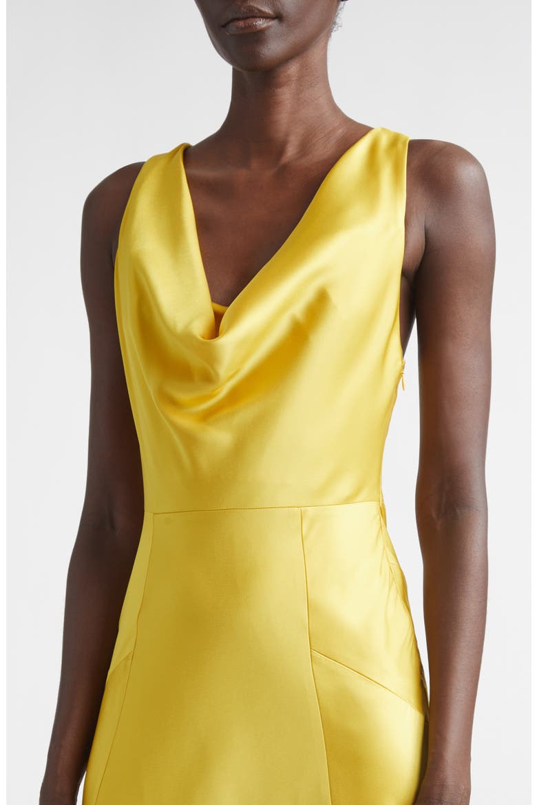 Liquid Satin Gown, Alternate, color, OCHRE