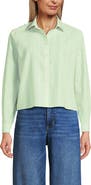 Lands' End No Iron Boxy Cropped Shirt