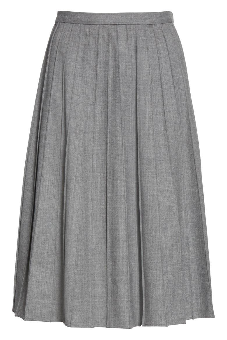 Pleated A-Line Skirt, Alternate, color, BANKER MELANGE