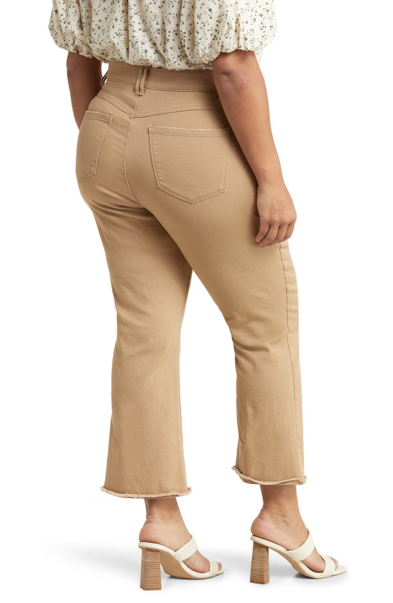 Wit & Wisdom 'Ab'Solution Frayed High Waist Ankle Slim Straight Leg Pants, Alternate, color, Warm Sand