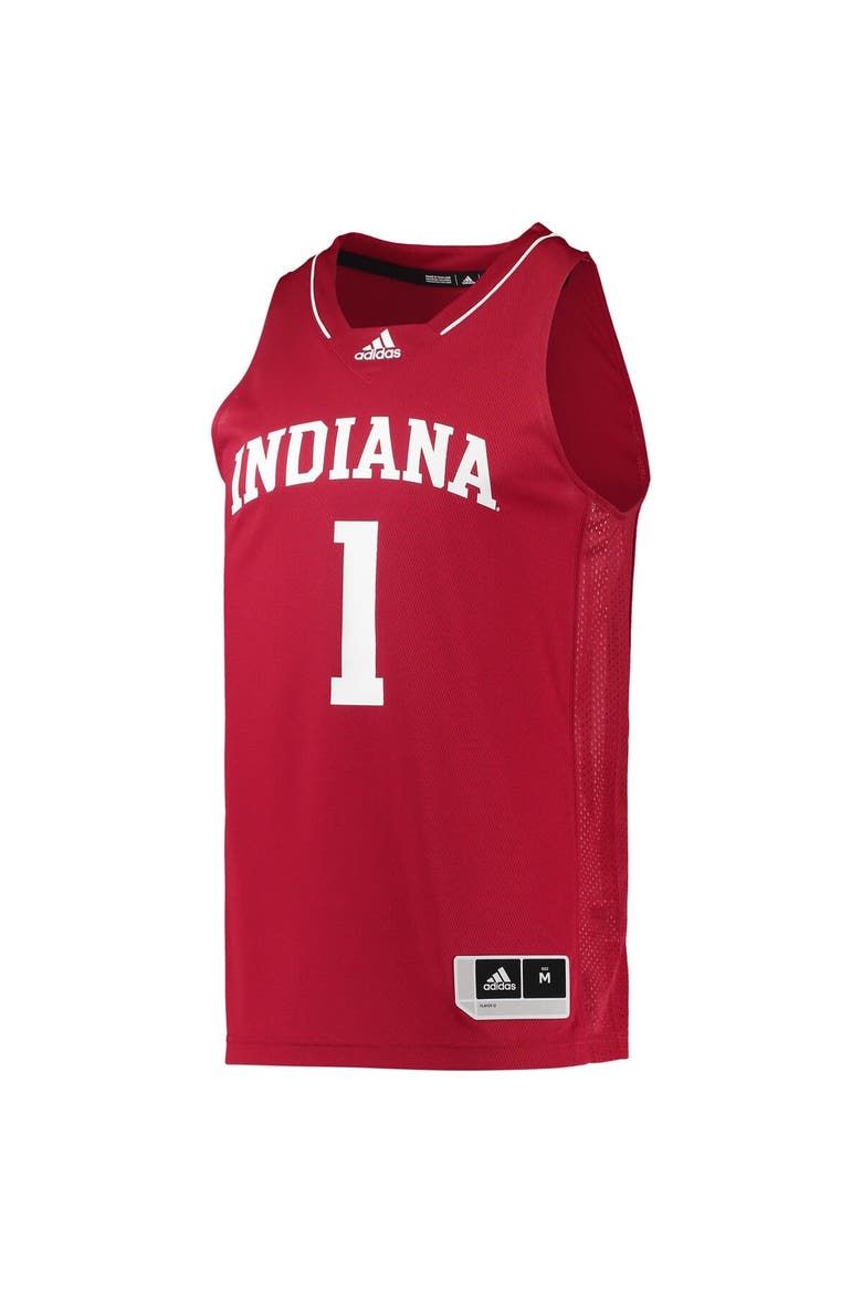 Men's adidas #1 Crimson Indiana Hoosiers Team Swingman Basketball Jersey, Alternate, color, Crimson