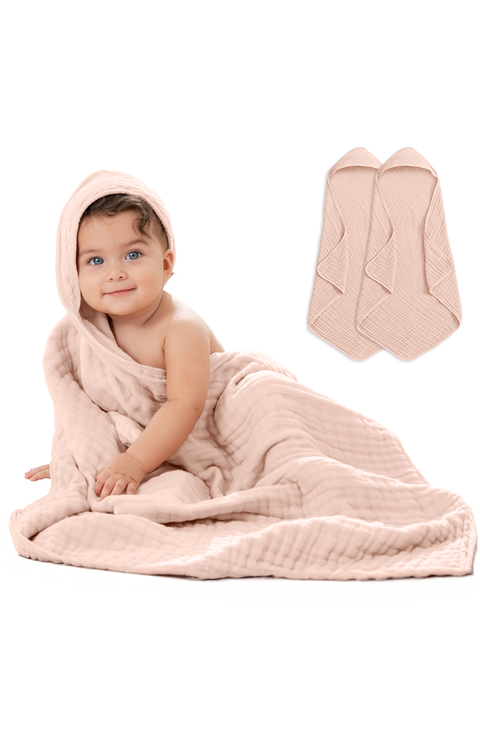 Hooded Baby Towels - 6 Layers, Pack of 2