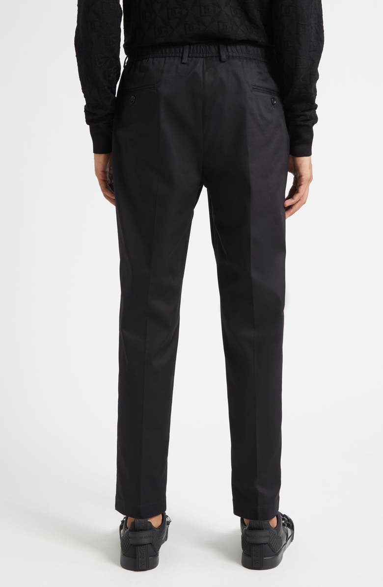 Dolce&Gabbana Cotton Stretch Gabardine Trousers, Alternate, color, N0000 Nero
