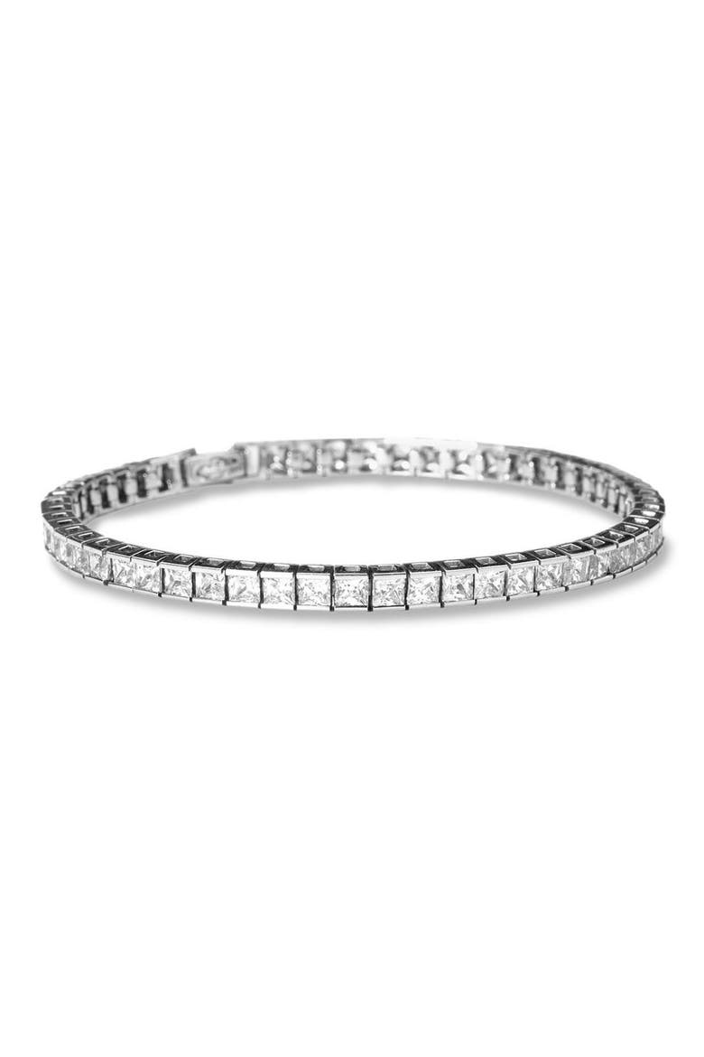 Cubic Zirconia Tennis Bracelet, Main, color, STERLING