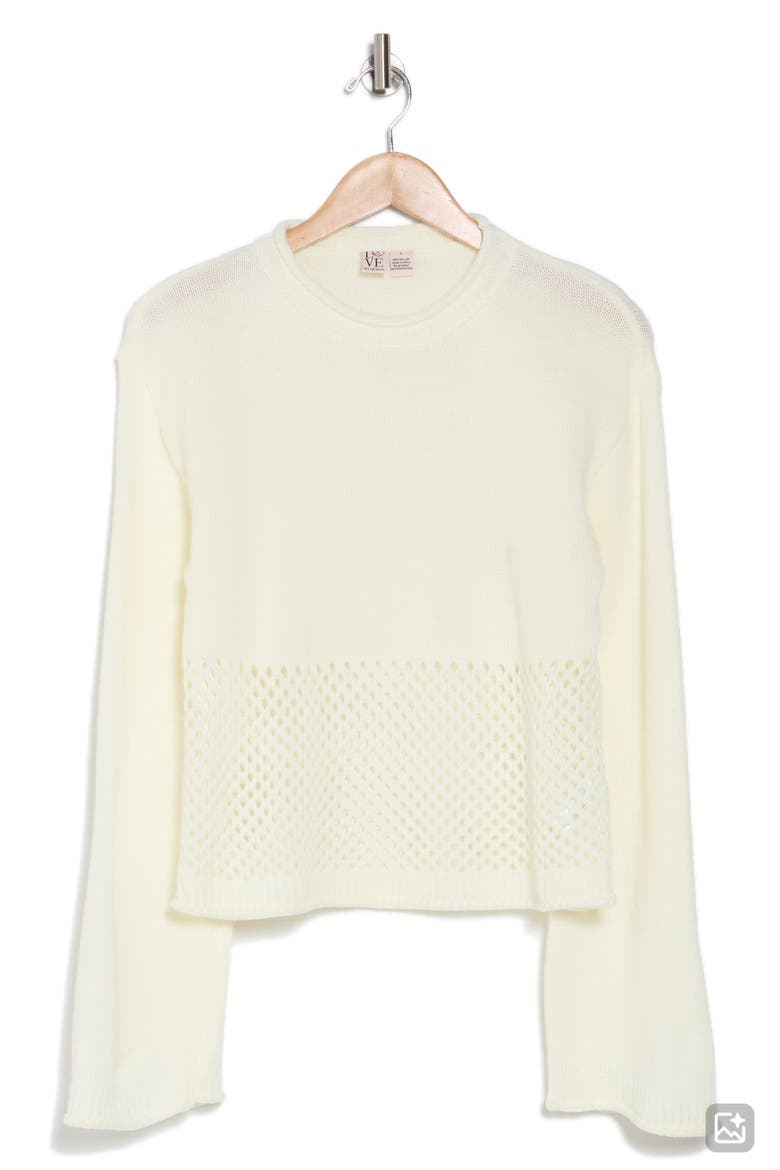Apollo Open Knit Pullover, Alternate, color, GARDENIA
