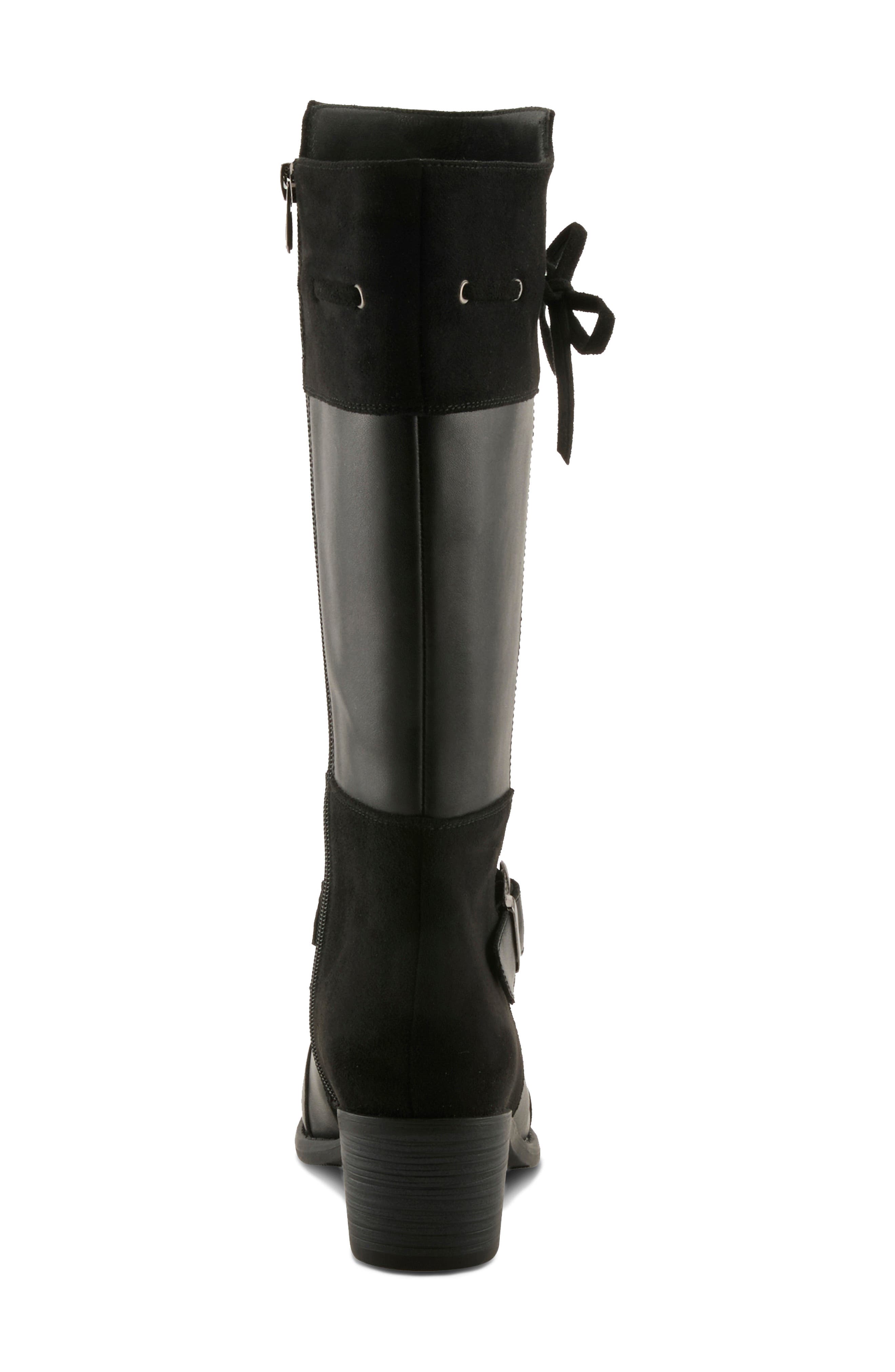 Velandra Leather Boot, Alternate, color, BLACK