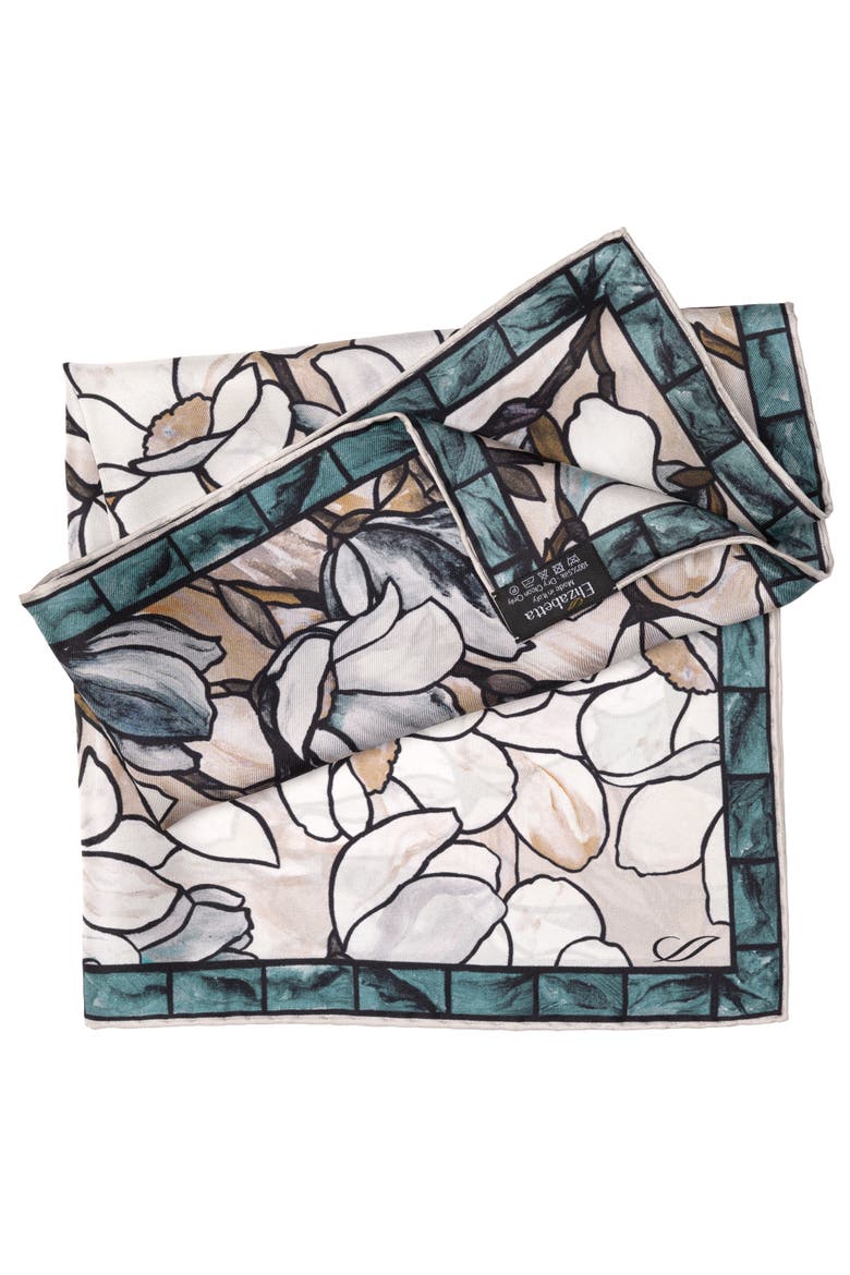 Clara - Silk Bandana, Alternate, color, Teal and Tan