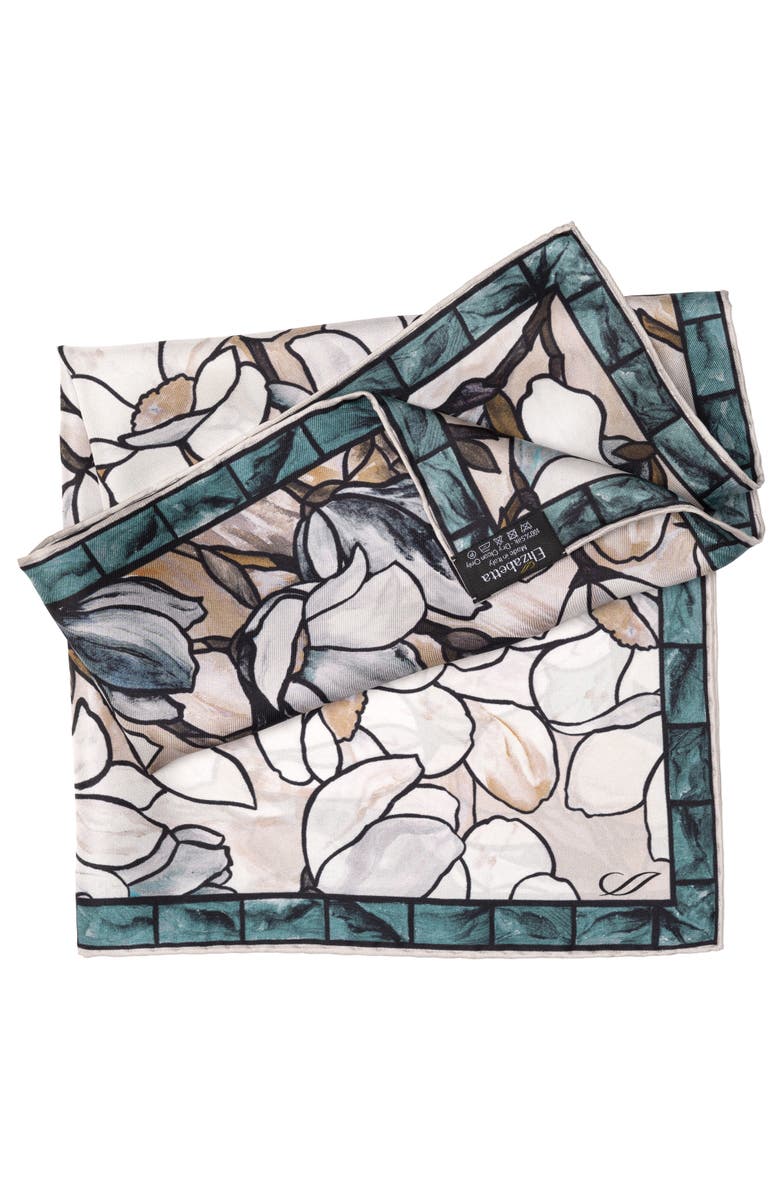 Elizabetta Clara - Silk Bandana, Alternate, color, Teal And Tan
