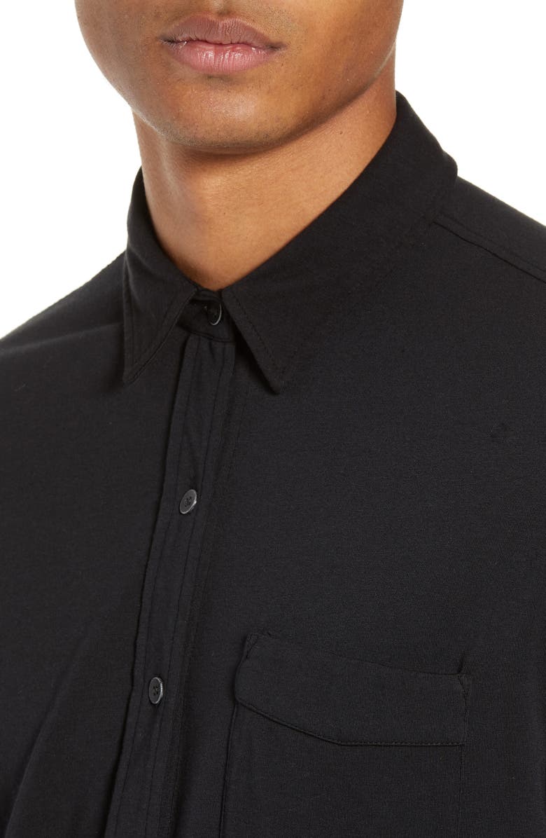 PAIGE Stockton Slim Fit Long Sleeve Jersey Sport Shirt, Alternate, color, Black