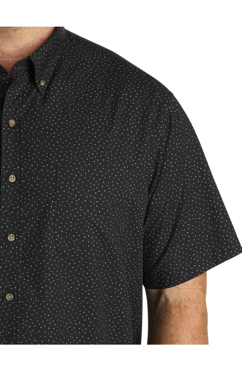 Harbor Bay by DXL Big & Tall Easy-Care Pin Dot Print Sport Shirt, Alternate, color, Black