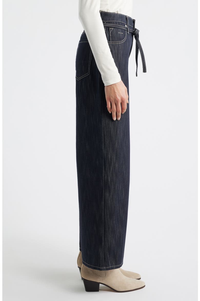 Tie Waist Super Wide Leg Jeans, Alternate, color, INDIGO
