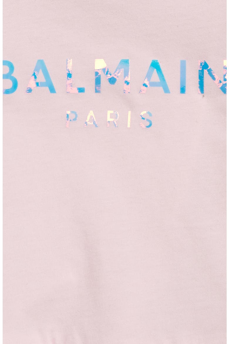 Iridescent Logo Ruffle Hem Graphic Tee, Alternate, color, 540 PINK
