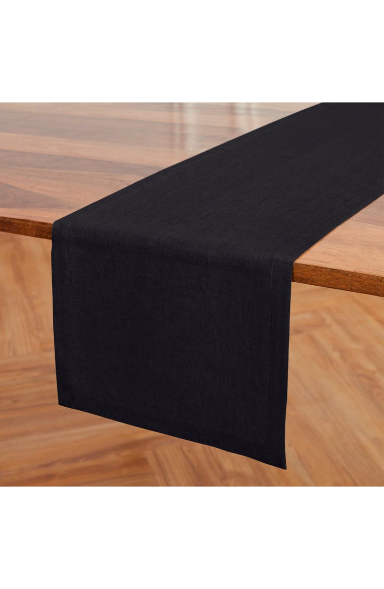 Solino Home Linen Table Runner for Dining Table, Holiday and Everyday Table Decor - Diana, Alternate, color, Black