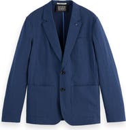 Scotch & Soda Regular Fit Unconstructed Cotton Stretch Seersucker Suit Jacket