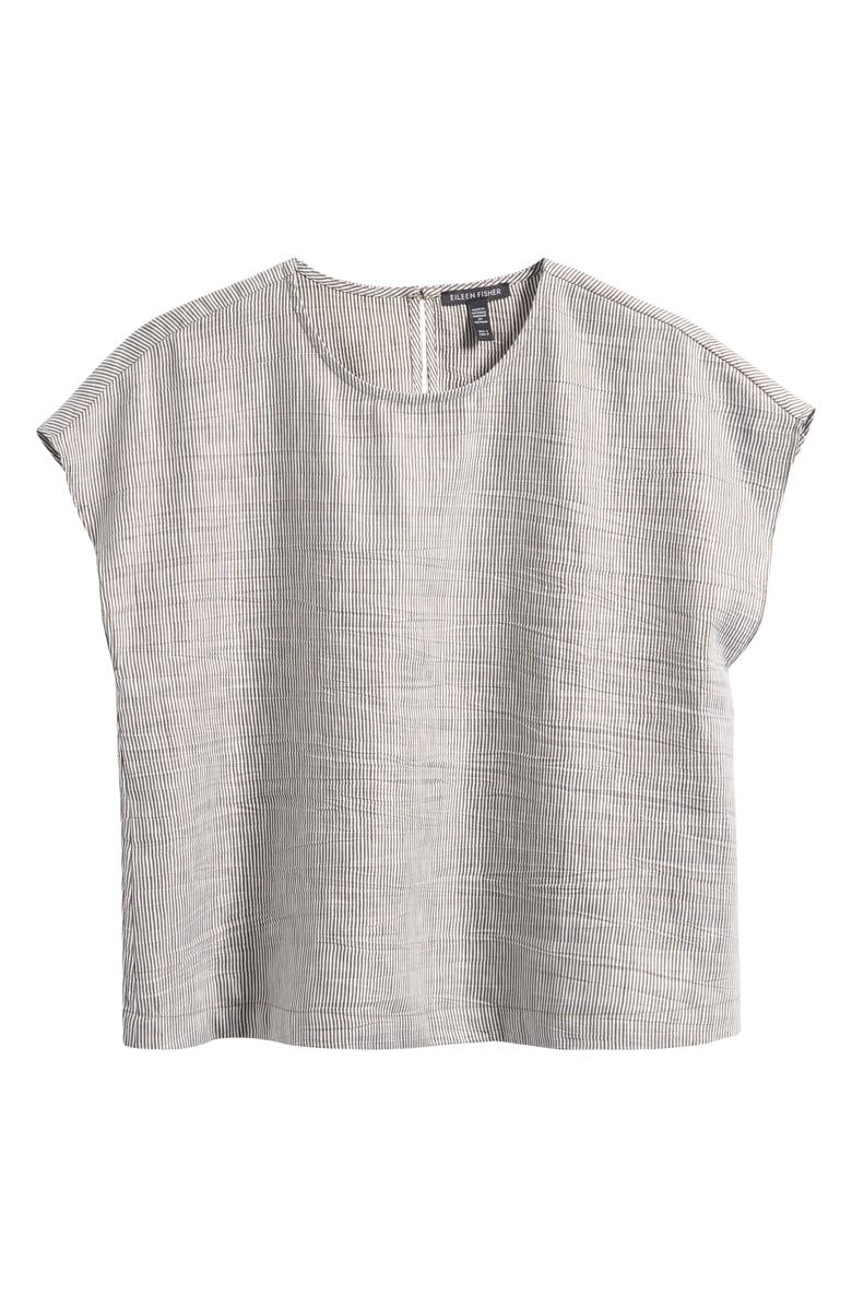 Eileen Fisher Linen Blend Square Top, Alternate, color, Wren