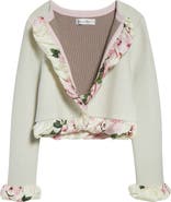 Oscar de la Renta Cherry Blossom Bubble Twist Cardigan