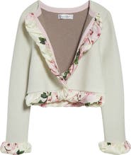 Oscar de la Renta Cherry Blossom Bubble Twist Cardigan