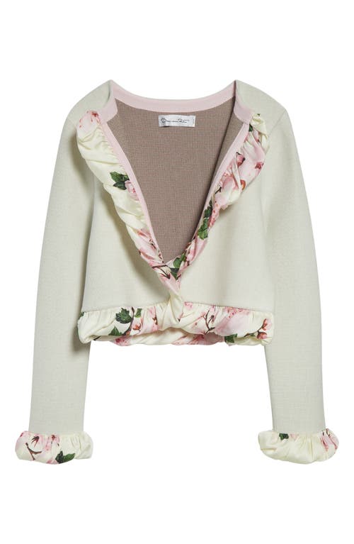 Shop Oscar De La Renta Cherry Blossom Bubble Twist Cardigan