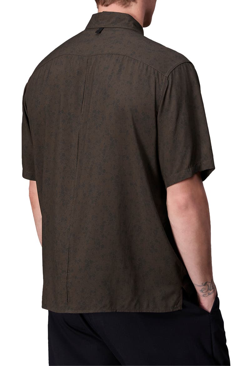Dalton Floral Short Sleeve Button-Up Shirt, Alternate, color, BROWN FLORAL