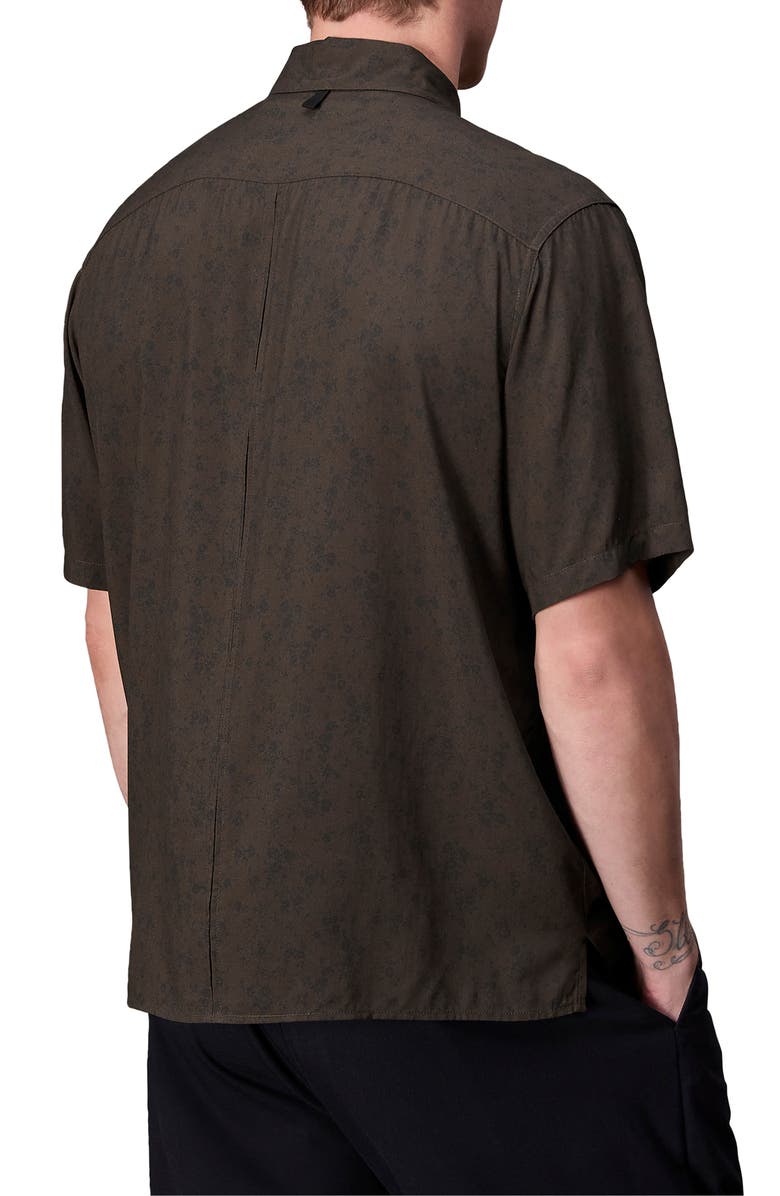 rag & bone Dalton Floral Short Sleeve Button-Up Shirt, Alternate, color, Brown Floral