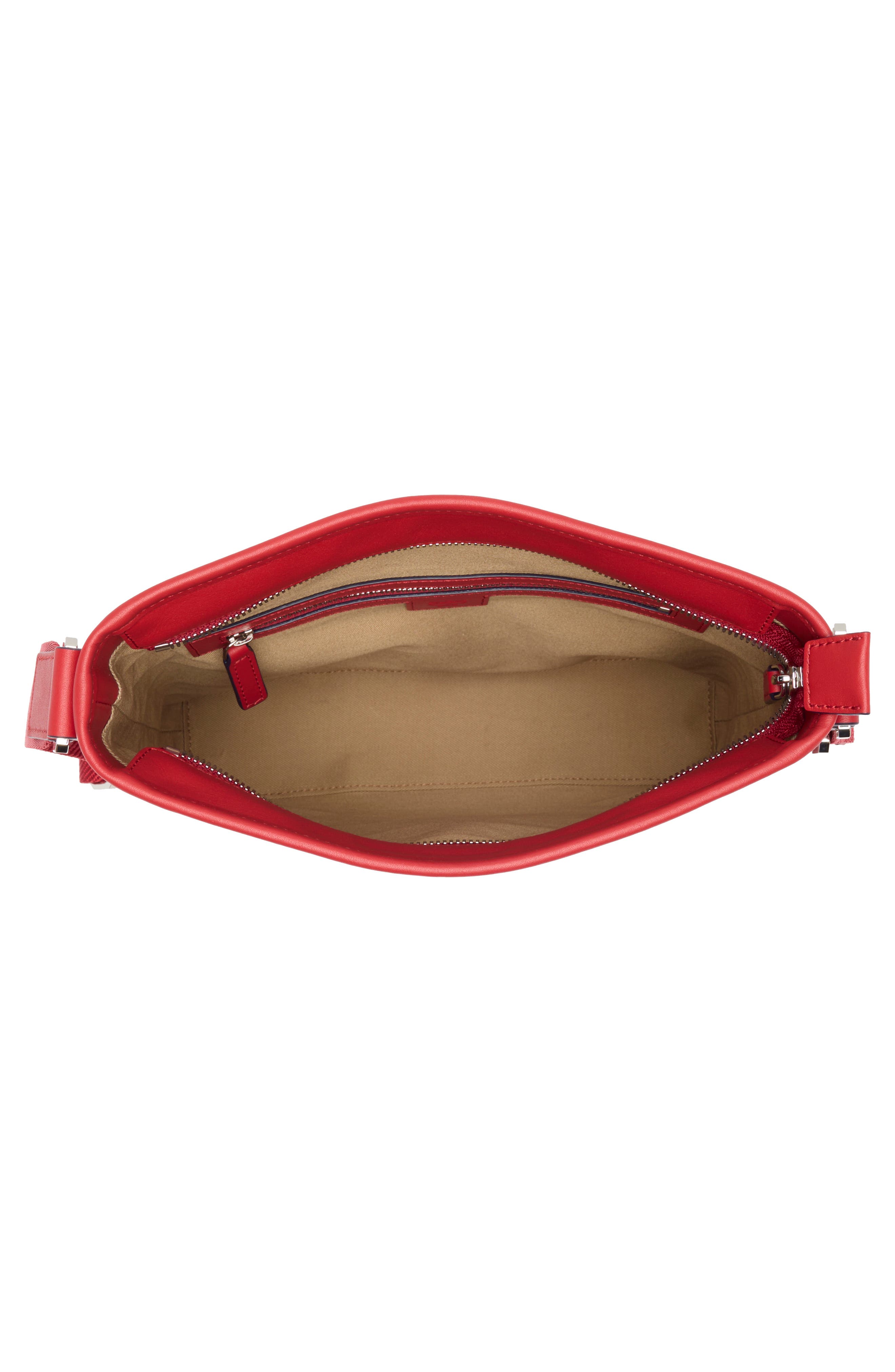 MCM Aren Logo Crossbody Bag, Alternate, color, Candy Red