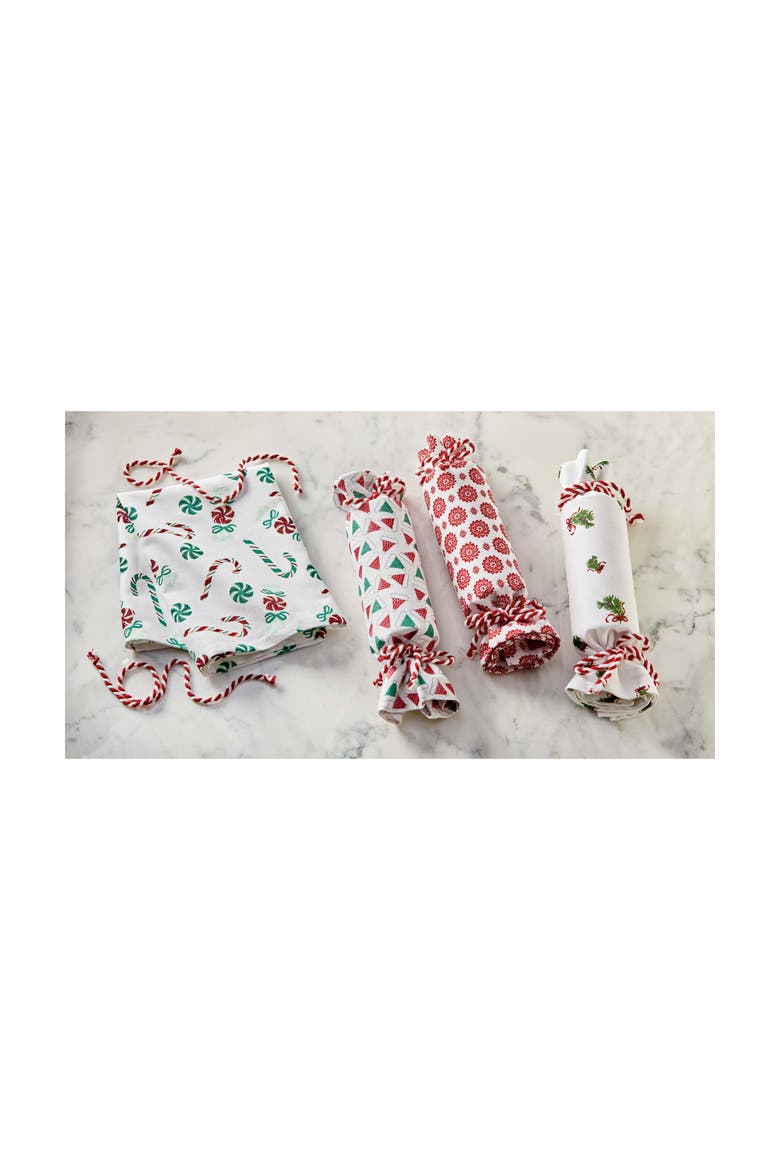 Hats Cracker Christmas Dishtowel Multicolor Cotton Towels, Alternate, color, Multicolored