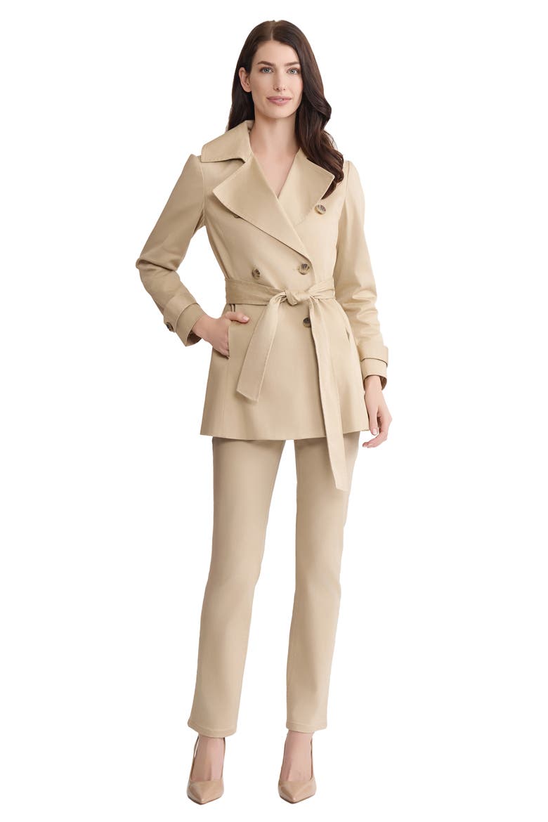 Double Breasted Trench Coat, Alternate, color, JONES KHAKI