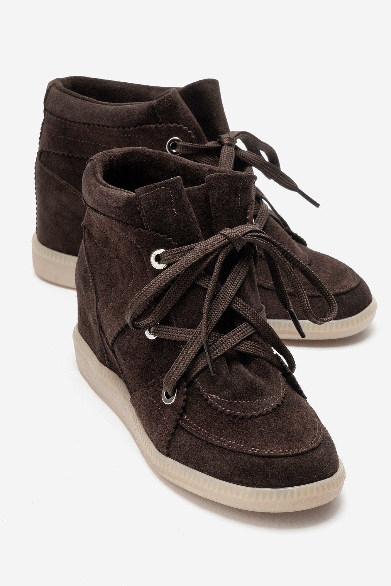Oleta Leather Lace Up Sneaker Boot, Alternate, color, Brown Suede