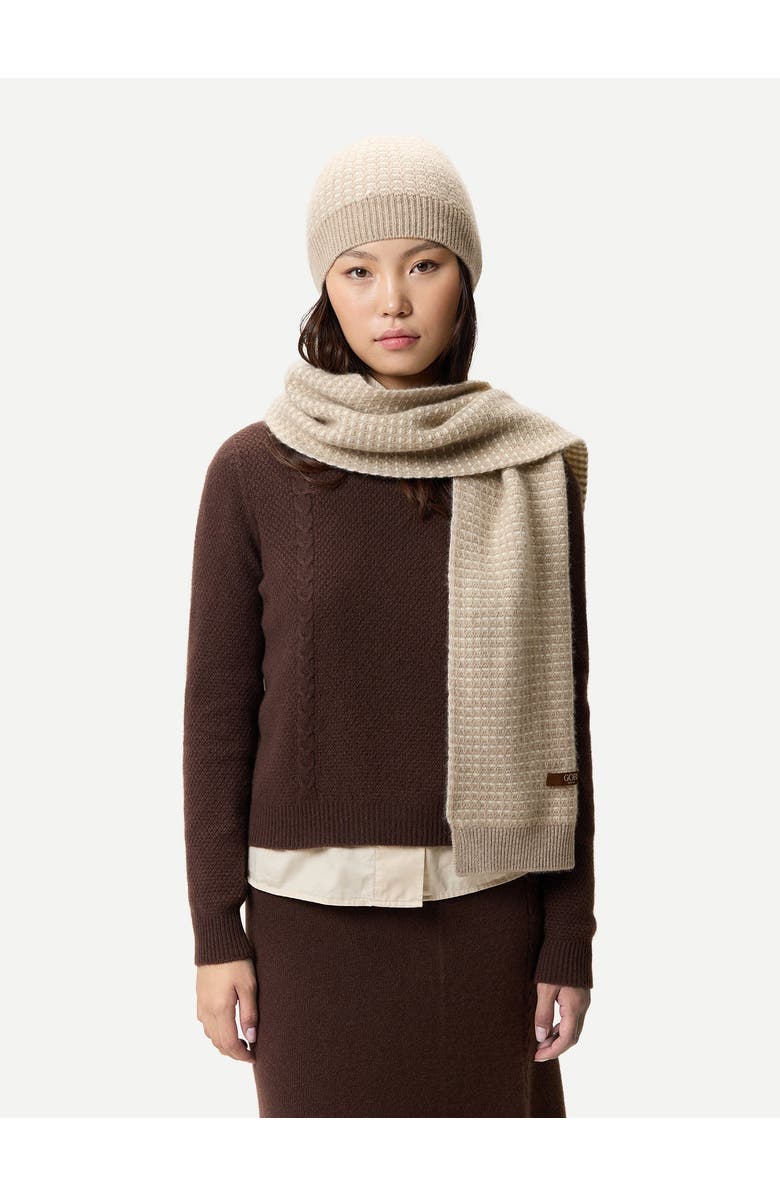 Gobi Cashmere Cashmere Waffle Knit Hat, Alternate, color, Warm Grey