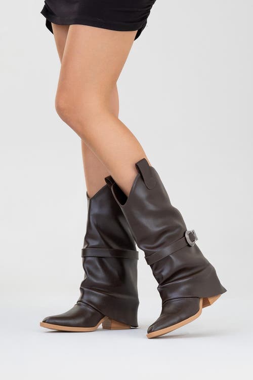 Prologue Shoes Okus Buckle Block Heel Boot In Multi