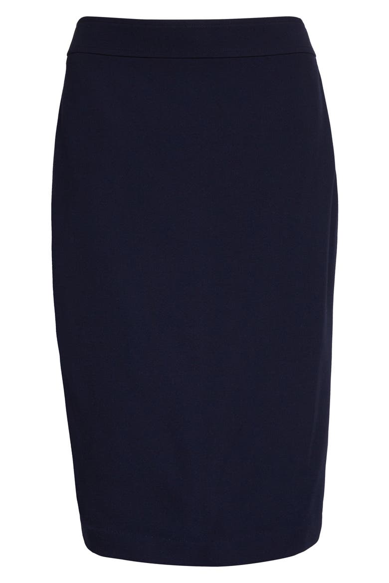 Stretch Twill Pencil Skirt, Alternate, color, NAVY