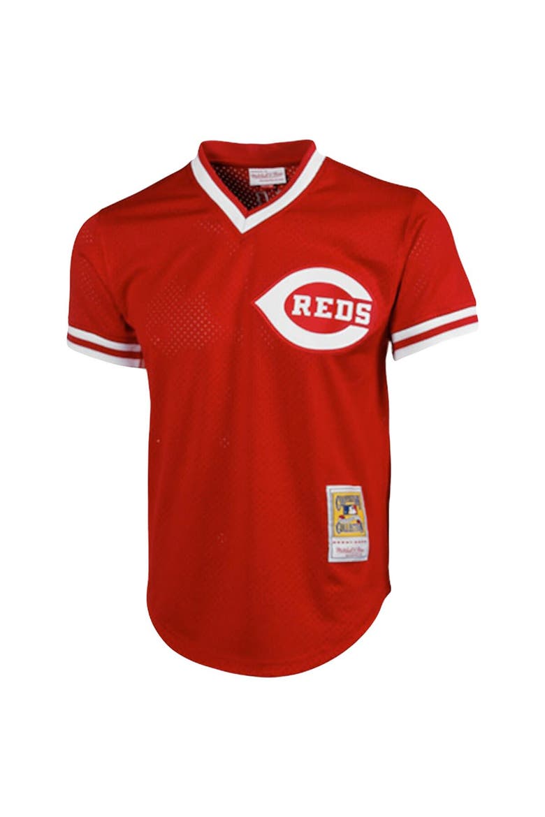 Men's Mitchell & Ness Johnny Bench Red Cincinnati Reds Cooperstown Collection Big & Tall Mesh Batting Practice Jersey, Alternate, color, Red