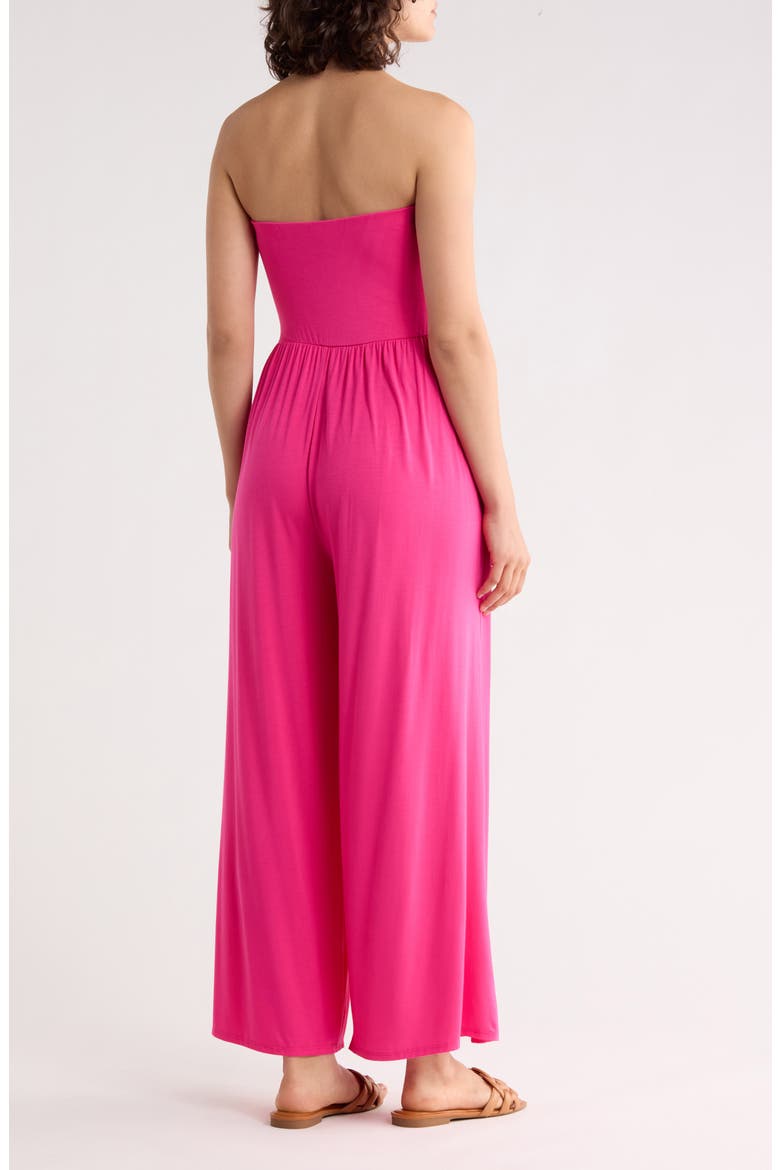 Strapless Wide Leg Jumpsuit, Alternate, color, HOT PINK