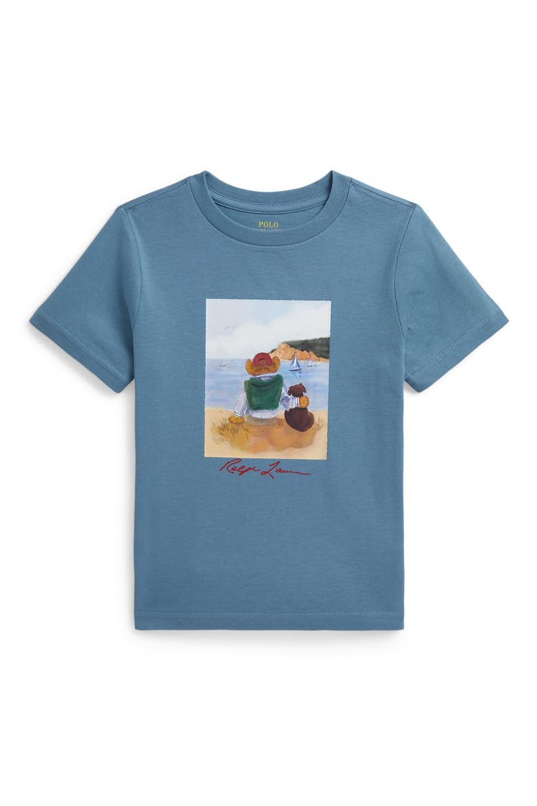 Kids' Polo Bear Cotton Graphic T-Shirt, Main, color, CMP BLU