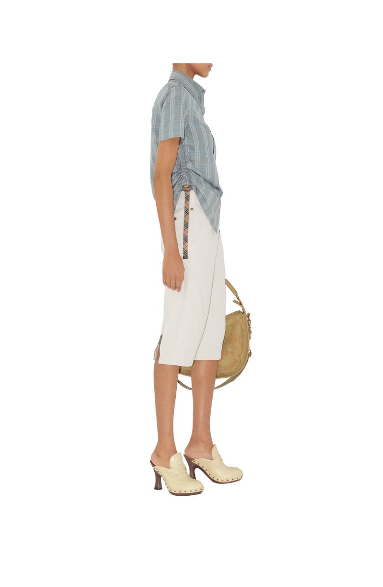 Burberry Slim Fit Check Cotton Shirt, Alternate, color, Drizzle