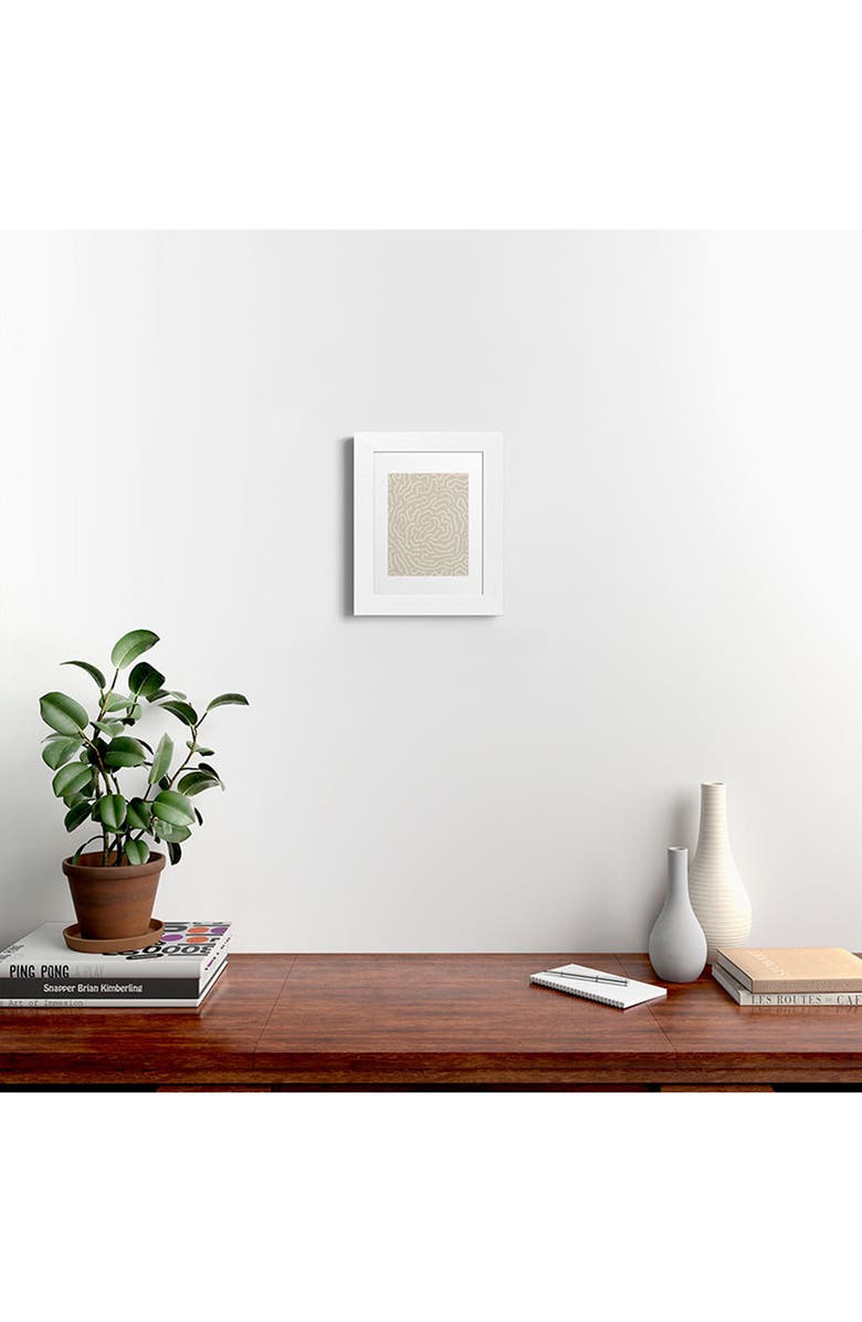 Deny Designs Organic Maze Framed Wall Art, Alternate, color, White Frame 11X14