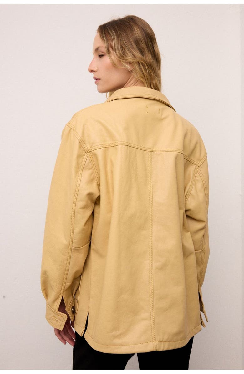Babila - Slow Fashion Atlantic Oversized Leather Jacket, Alternate, color, Buttercream