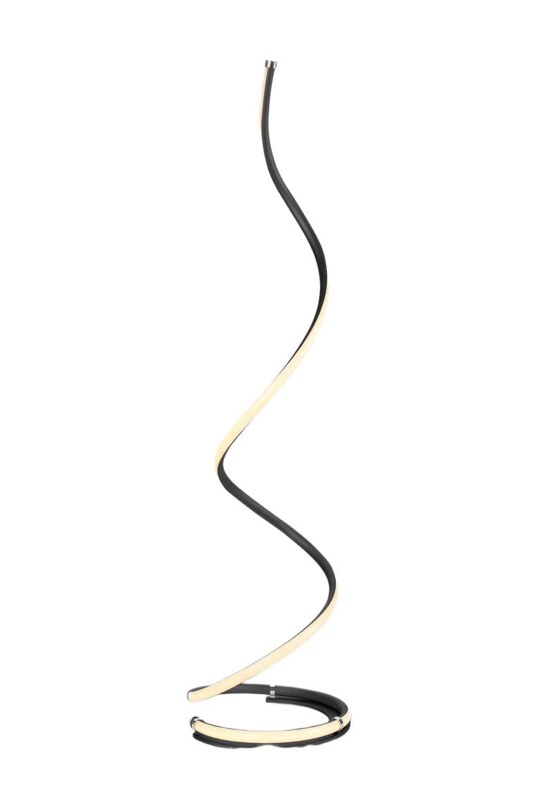 Allure 38" Spiral LED Floor Lamp with Built-In 3-Way Dimmer Function, Main, color, Classic Black