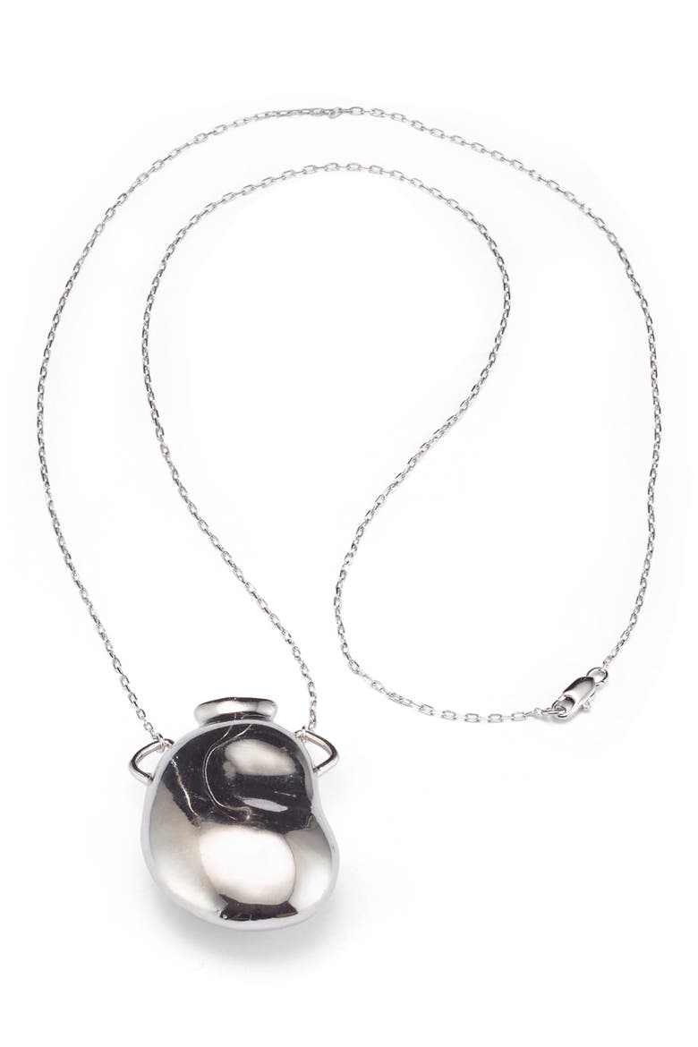 Zoe Jug Pendant Necklace, Main, color, RHODIUM