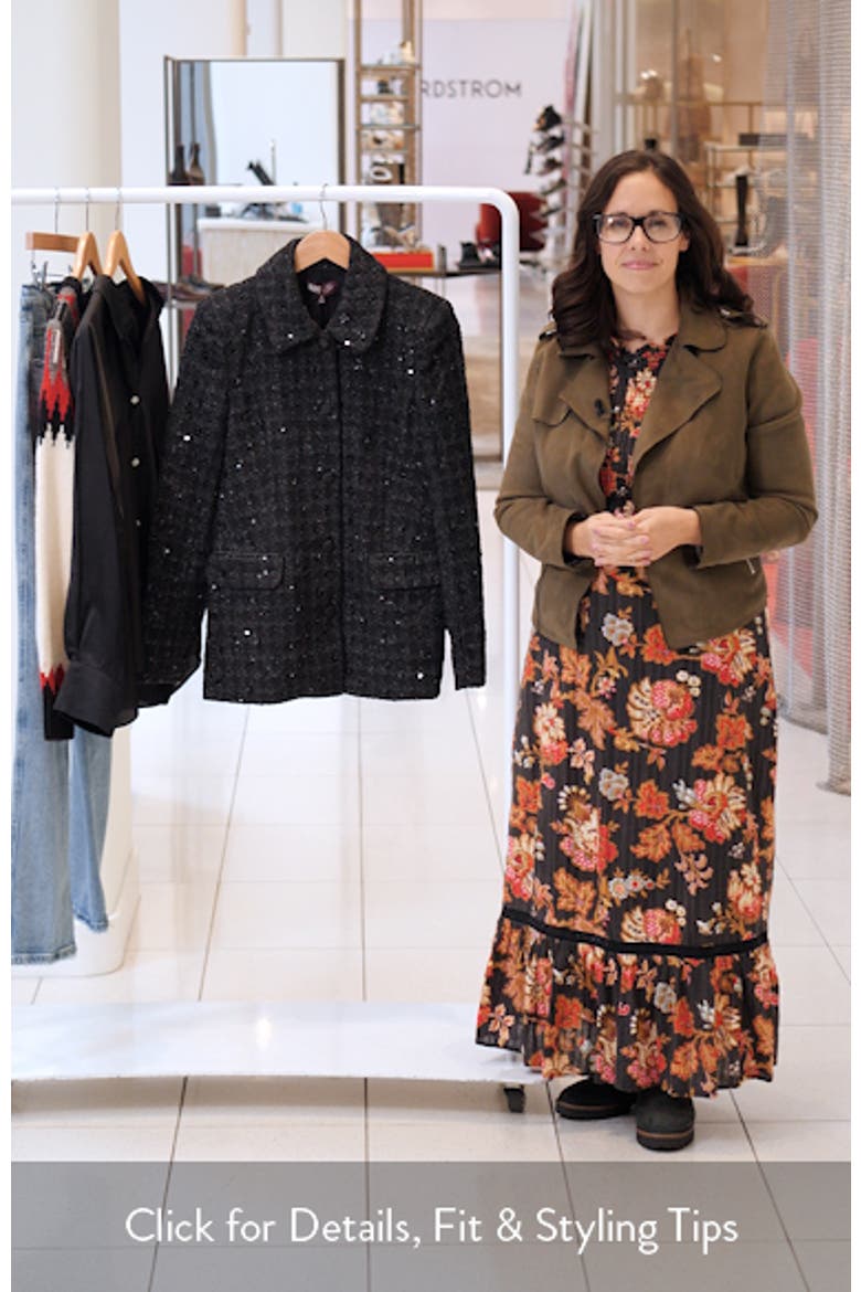 WAYF x Sara Walker Andie Sequin Tweed Jacket (Women) | Nordstrom