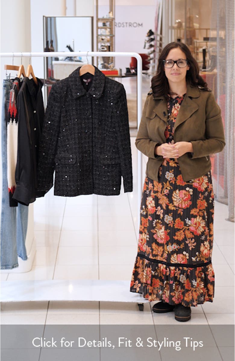 x Sara Walker Andie Sequin Tweed Jacket, sales video thumbnail