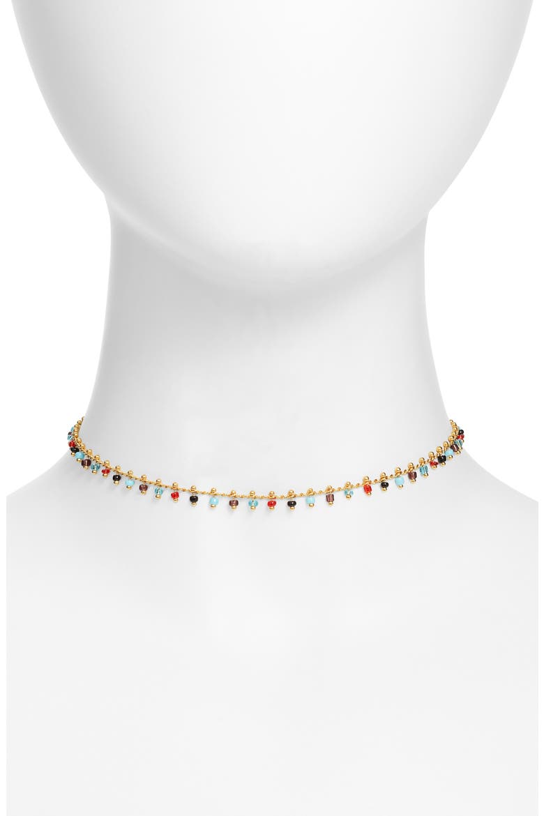 Rainbow Cluster Choker Necklace, Main, color, GOLD