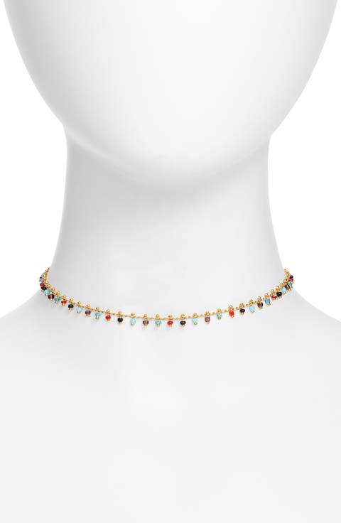 Rainbow Cluster Choker Necklace