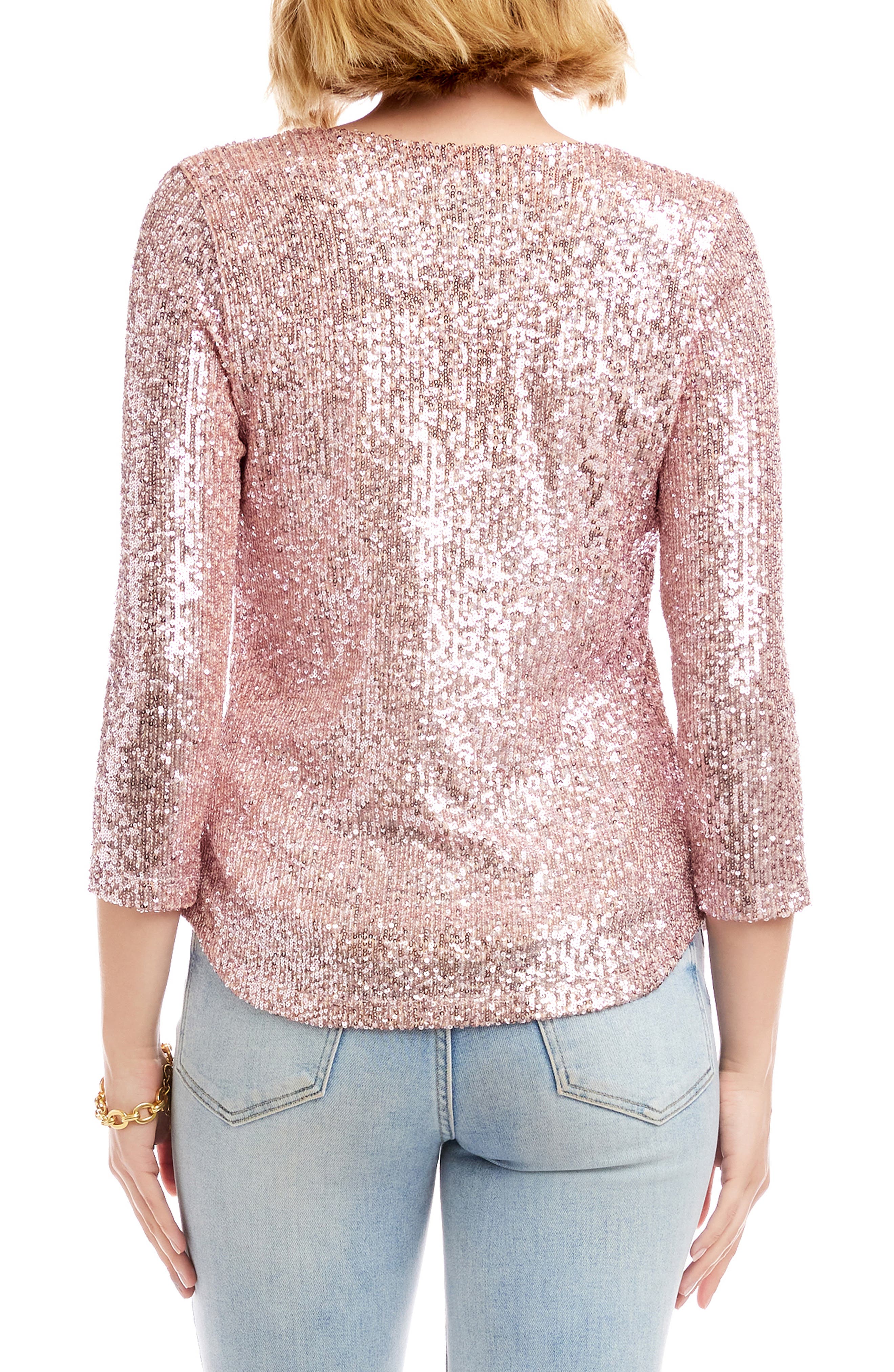 Sequin Drape Neck Top - image 2