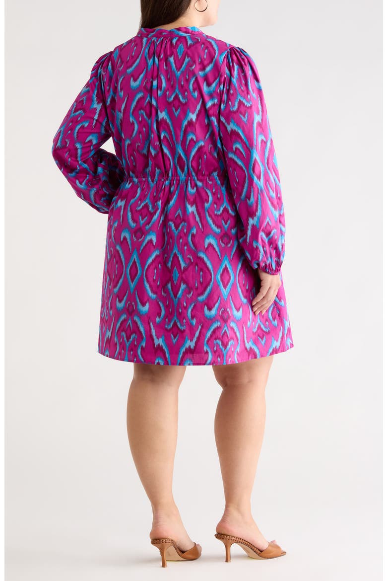 Ivana Abstract Luzma Long Sleeve Dress, Alternate, color, MAGENTA-BLUE