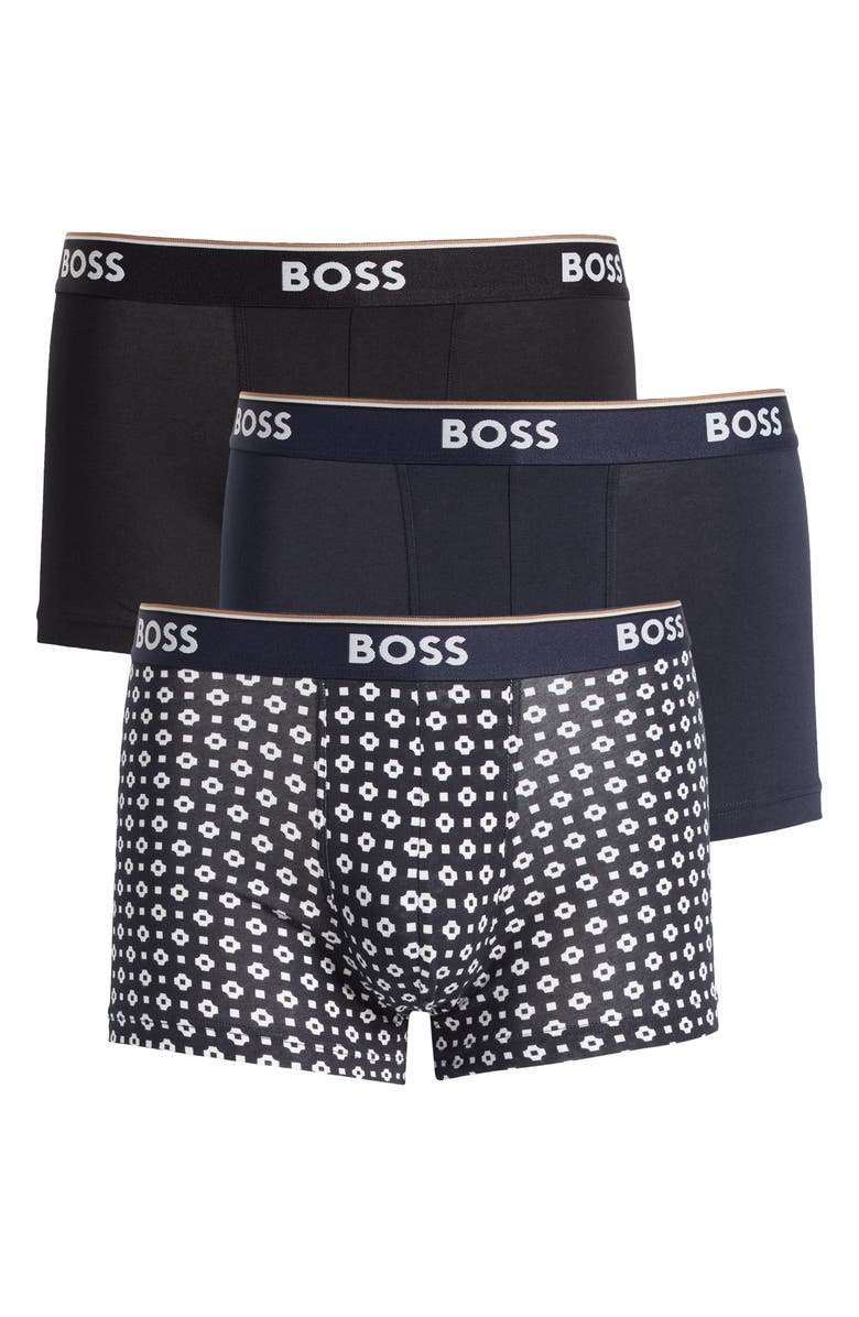 BOSS Assorted 3-Pack Power Stretch Cotton Trunks, Alternate, color, 
