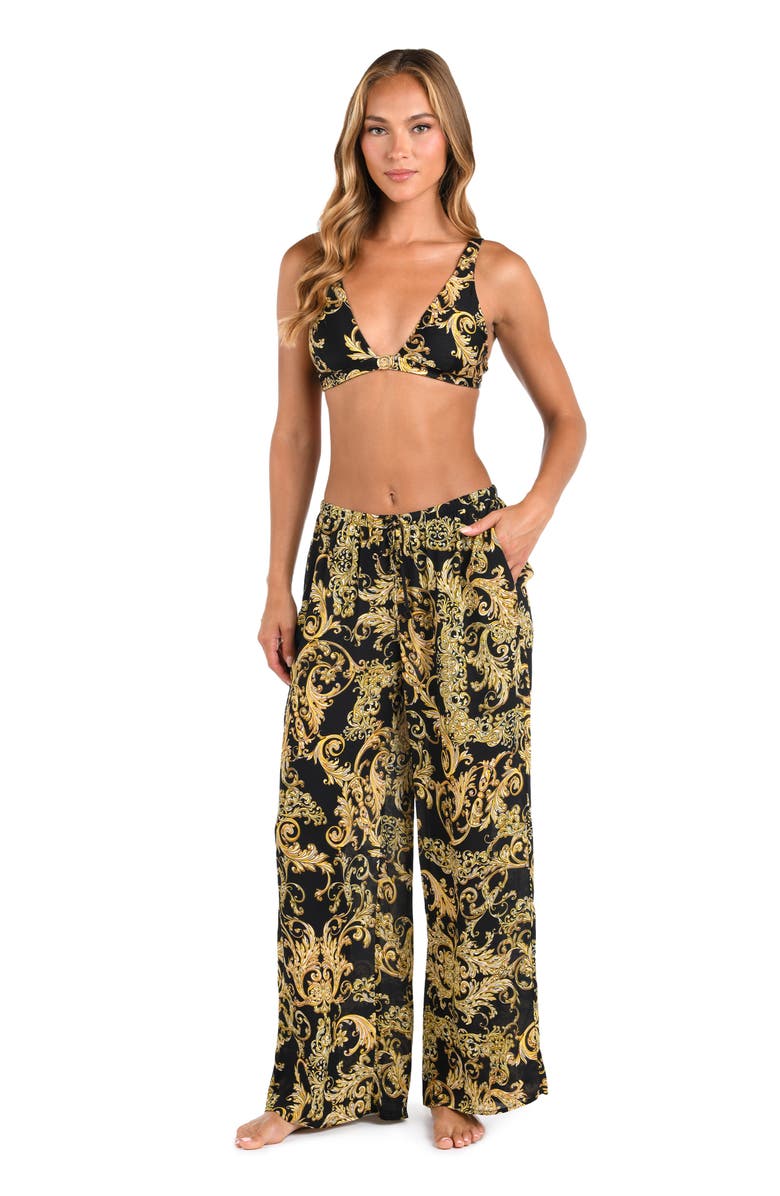 L'AGENCE Geraldine Baroque Wide Leg Cover-Up Pants, Alternate, color, 