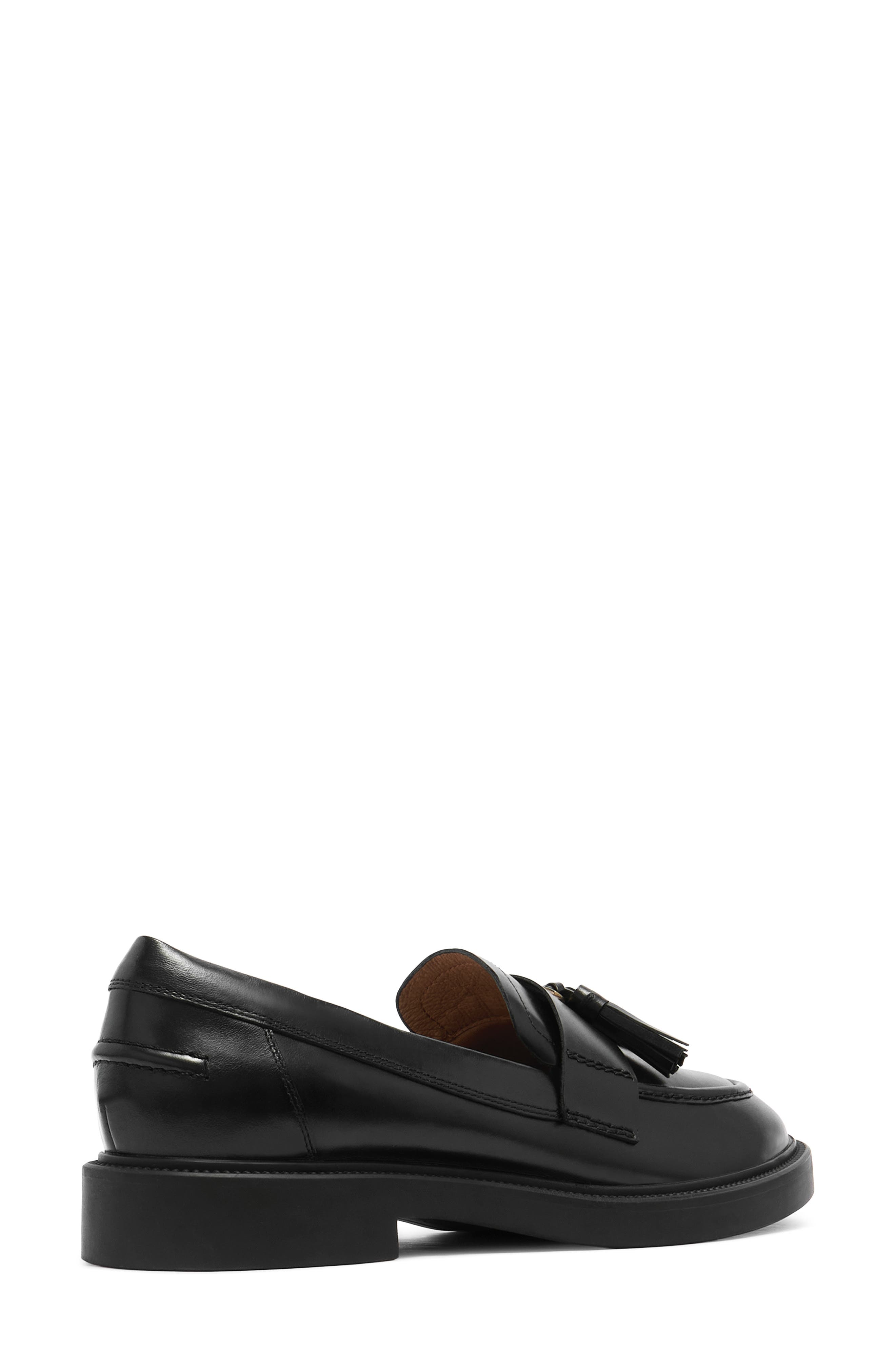 Octavia Leather Loafer, Alternate, color, BLACK POLISH