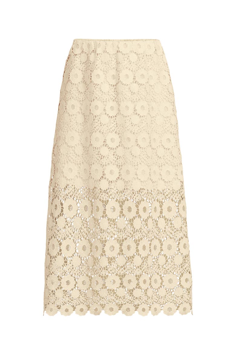 Lace Overlay Midi Skirt, Alternate, color, Ivory Latte